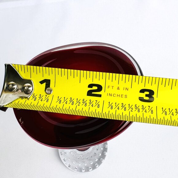 Aseda Jack in the Pulpit Vintage Vase Red Bullicante Clear Base Glow Sweden 8” - Picture 8 of 9